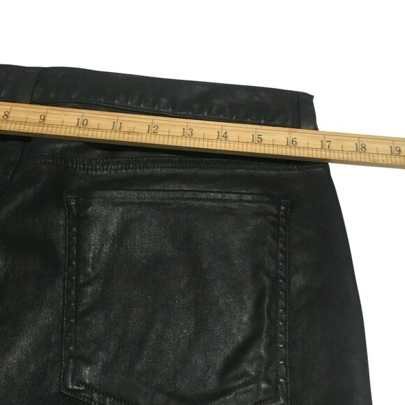 AGOLDE Women's Coated Black Jeanette Mini Skirt Stretch Size 28 Grunge Punk - Picture 6 of 16